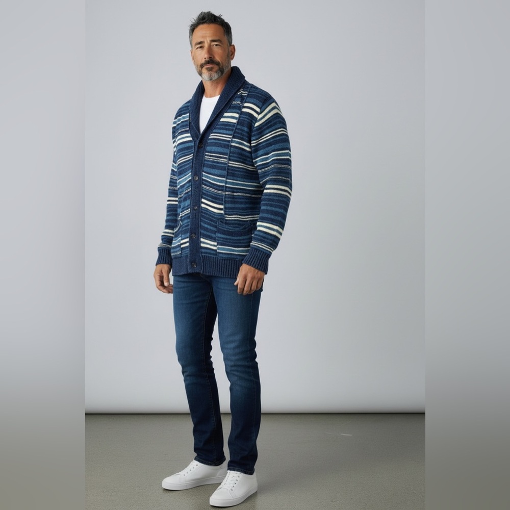Denim & Supply Ralph Lauren Navy Striped Cardigan